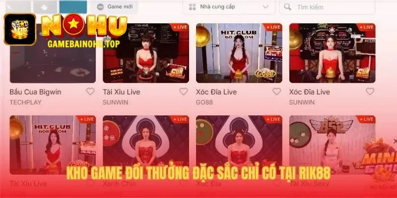 Kho game đổi thưởng Rik88 quy tụ nổ hũ và game bài đỉnh cao